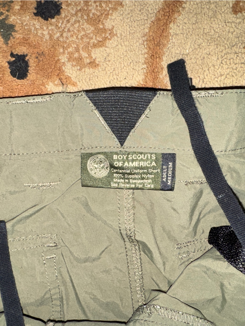 BSA Scouting America green nylon Boy Scout shorts adult medium - Picture 6 of 7